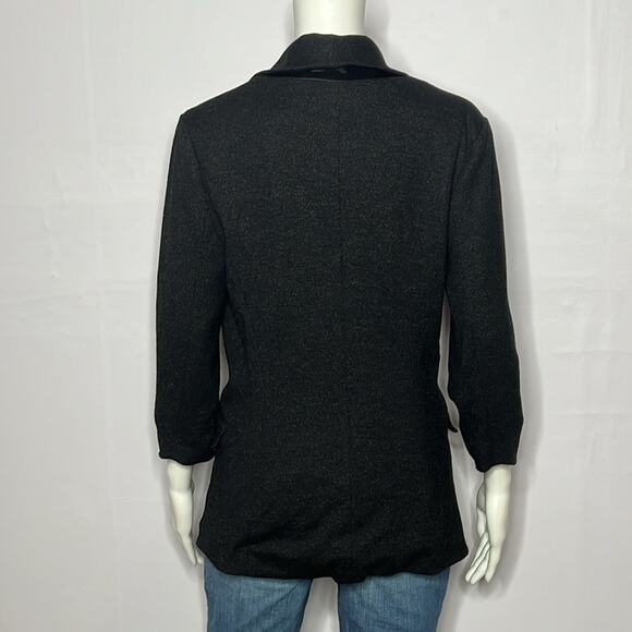 Mm couture by miss me Black Shimmer Jacket 3/4 Sleeves Size M - Picture 3 of 8